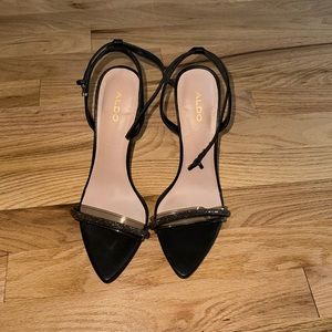 Aldo Rhinestone Heel With Ankle Strap